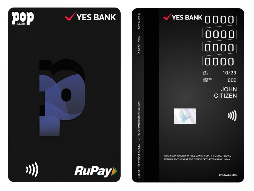 India YES Bank POP Club RuPay vertical credit card